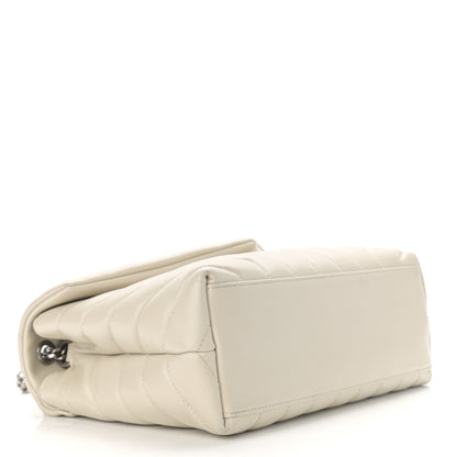 Saint Laurent Calfskin Y Quilted Monogram Small Loulou Chain Satchel Crema Soft 3 of 12