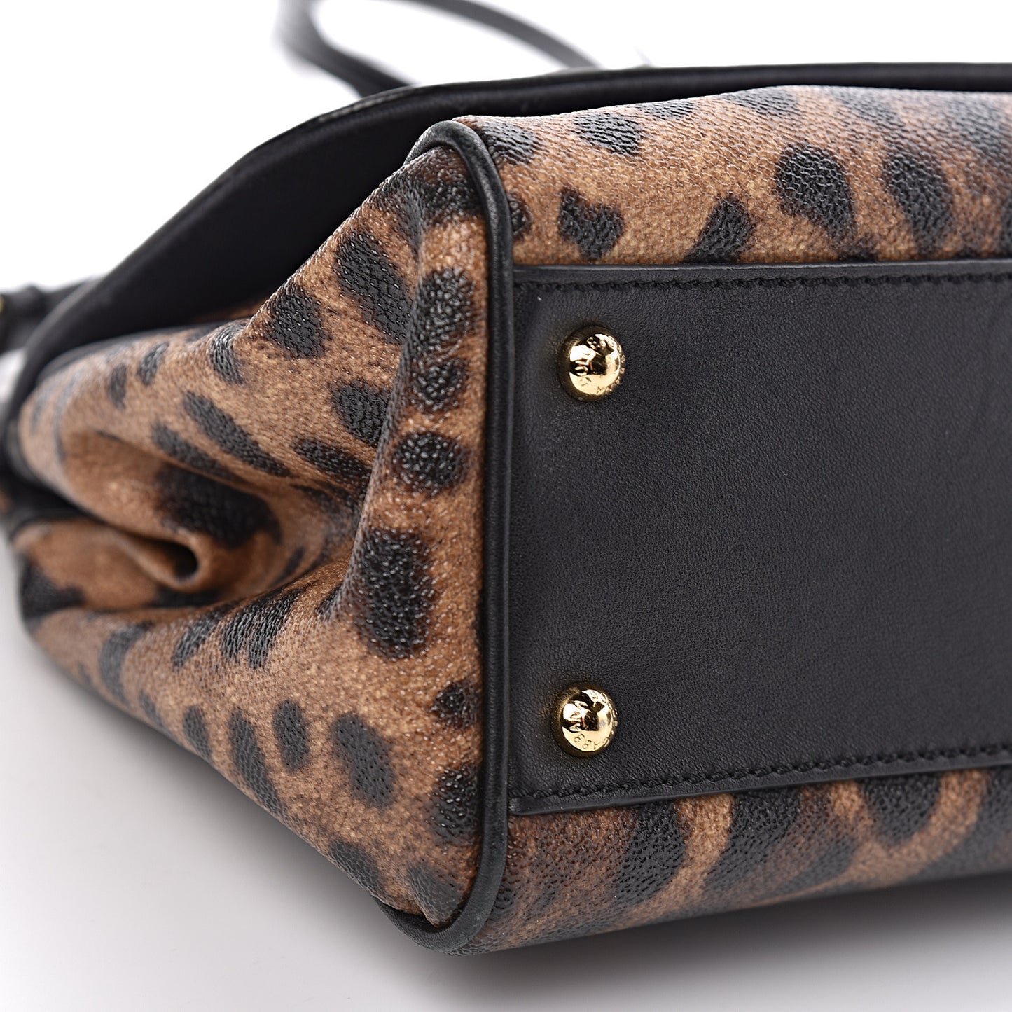 Dauphine Leopard Print Small Miss Sicily Satchel Black