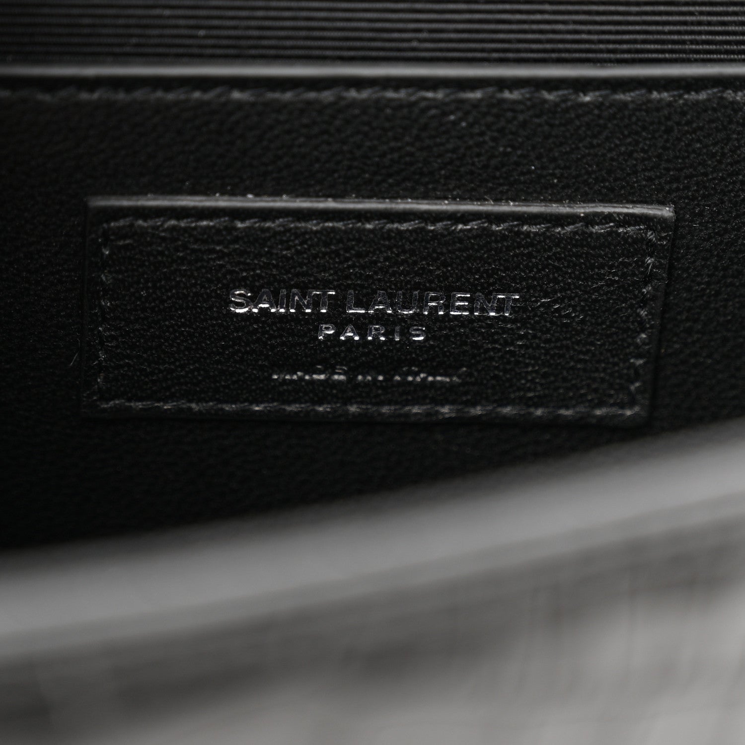 Saint Laurent Calfskin Crocodile Embossed Medium Classic Monogram Kate Tassel Satchel Black 6 of 10