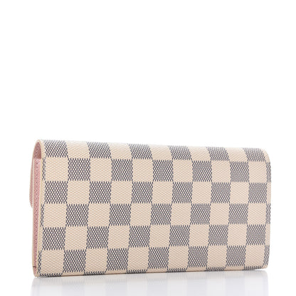 Louis Vuitton Damier Azur Emilie Wallet Rose Ballerine 3 of 11