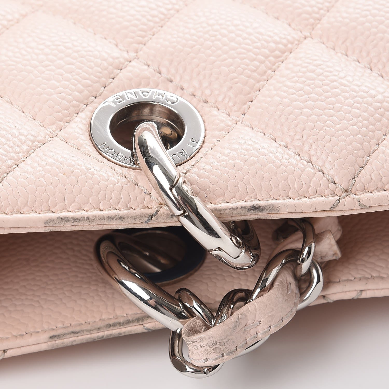 Chanel Caviar Quilted Grand Shopping Tote GST Light Pink 8 of 11