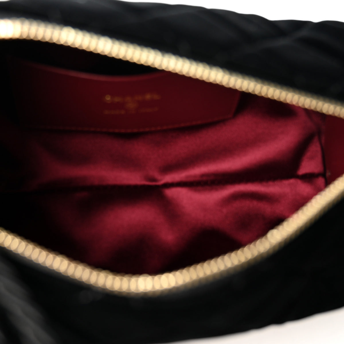 Velvet Quilted Clutch With Strap Black