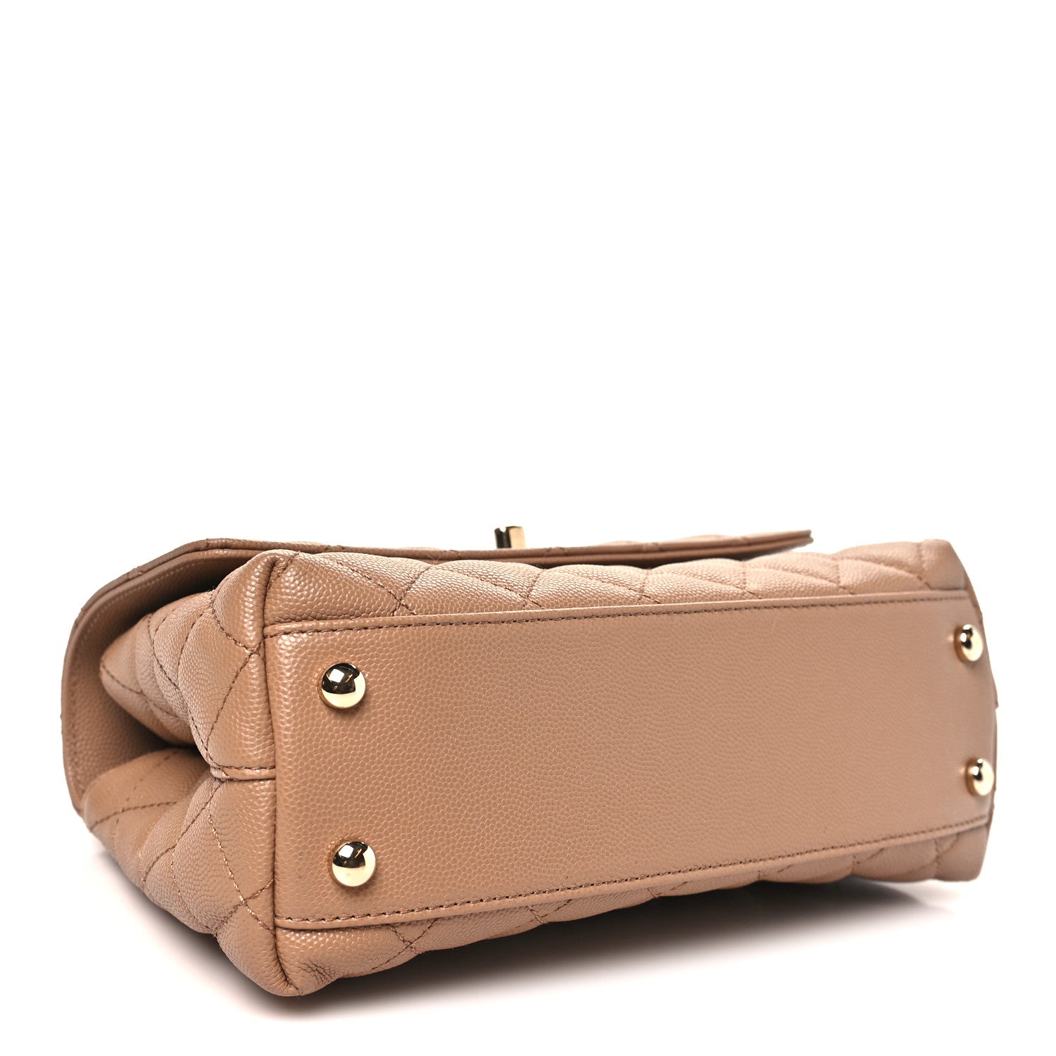 Chanel Caviar Quilted Mini Coco Handle Flap Beige 4 of 11