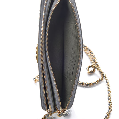 Chanel Caviar Quilted Small Boy Clutch With Chain Grey 9 of 12
