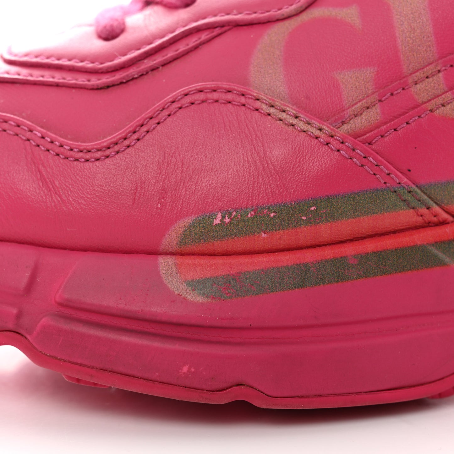 Calfskin Logo Womens Rhyton Sneakers 38 Box Pink