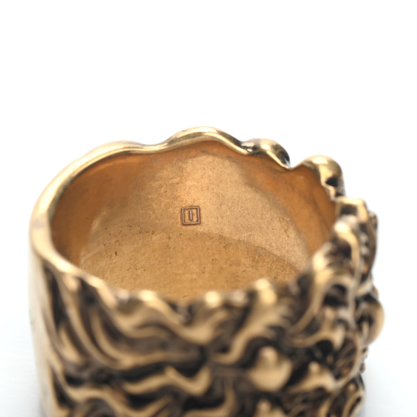 Metal Lion Mane Ring M Aged Gold