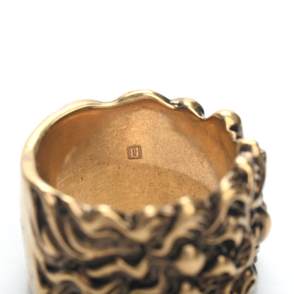 Gucci Metal Lion Mane Ring M Aged Gold 6 of 8