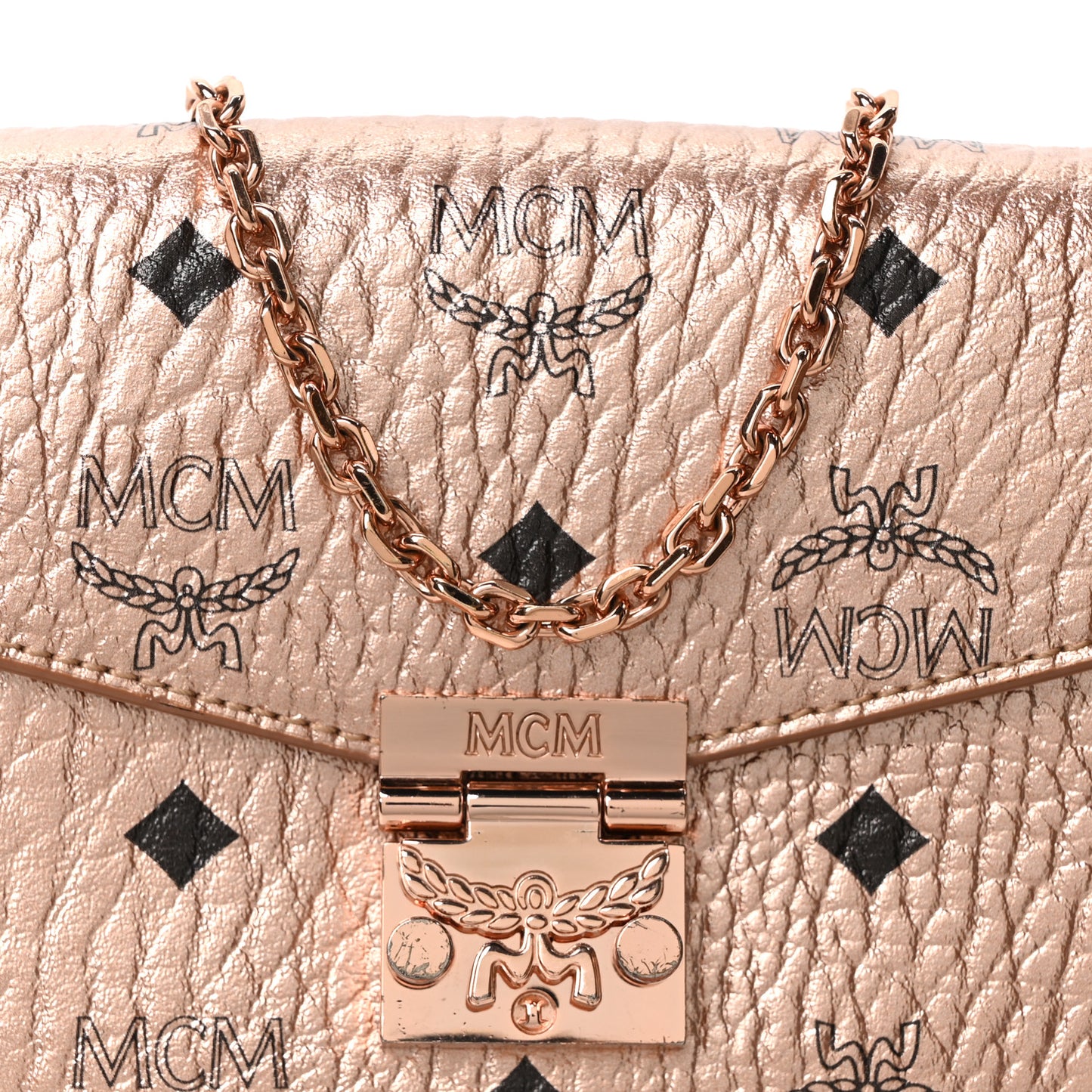 Metallic Visetos Small Millie Crossbody Bag Champagne Gold
