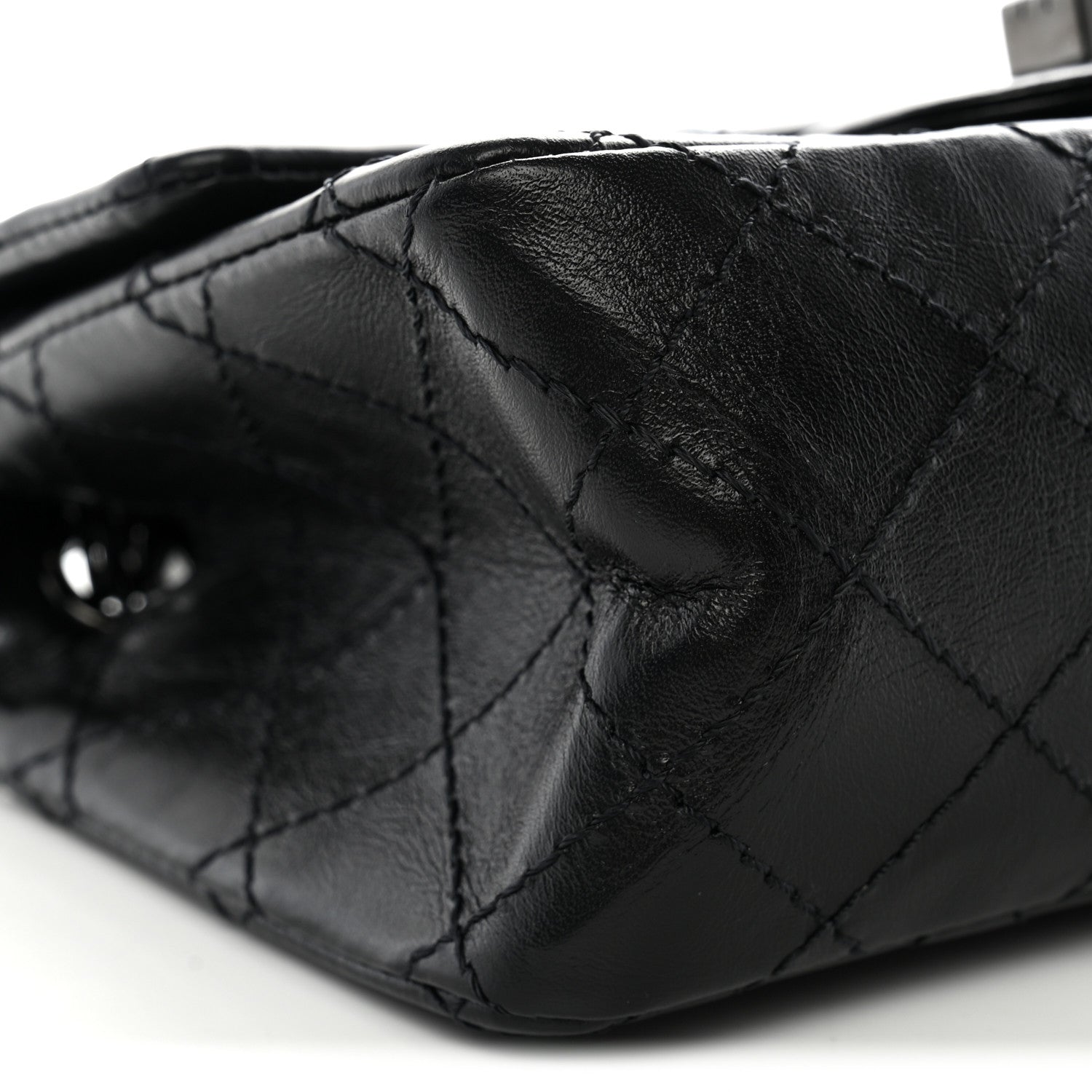 Chanel Aged Calfskin Quilted 2.55 Reissue Mini Flap So Black 9 of 11