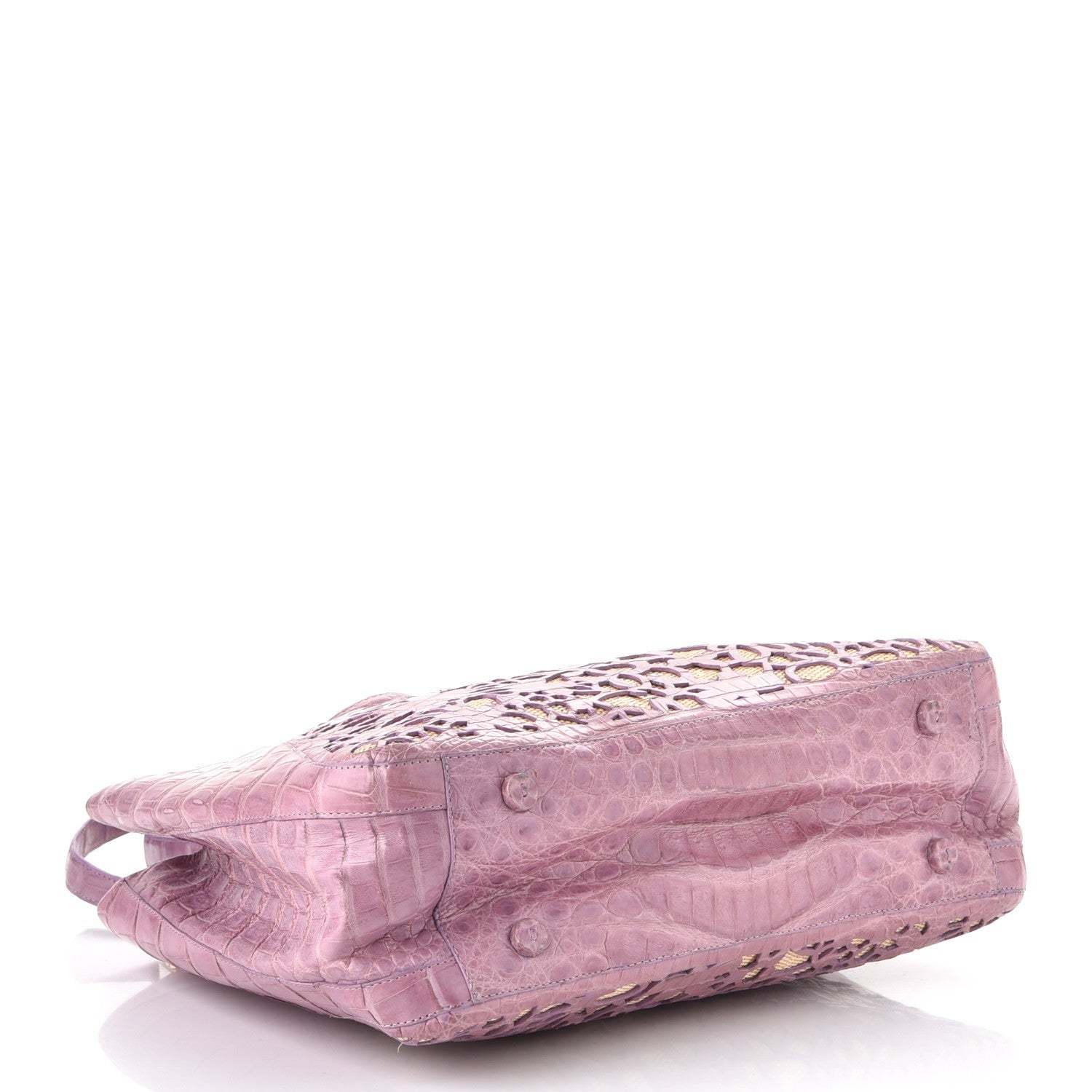 Nancy Gonzalez Crocodile Laser Cut Handbag Violet 5 of 9