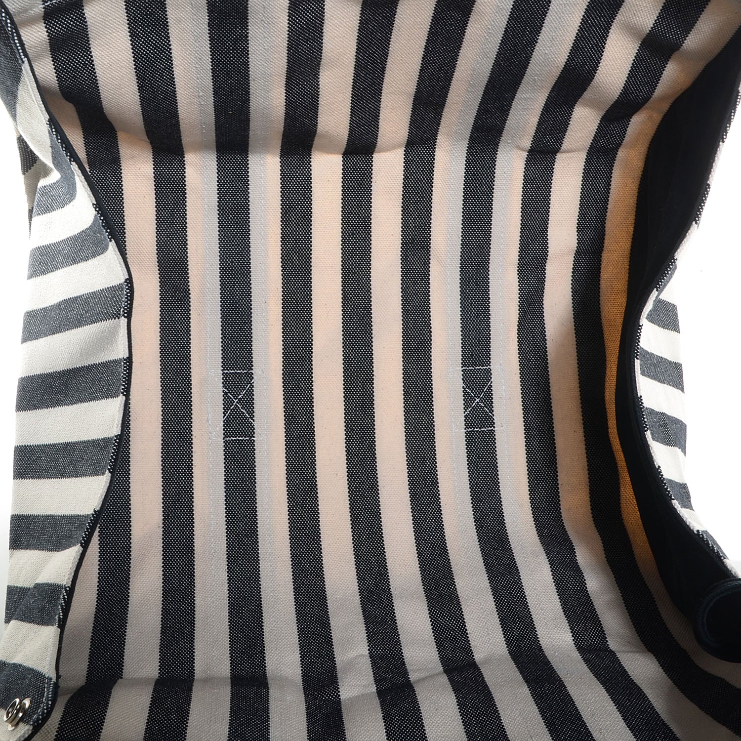 Hermes Canvas Striped Cannes MM Beach Tote Blanc Black White 6 of 13