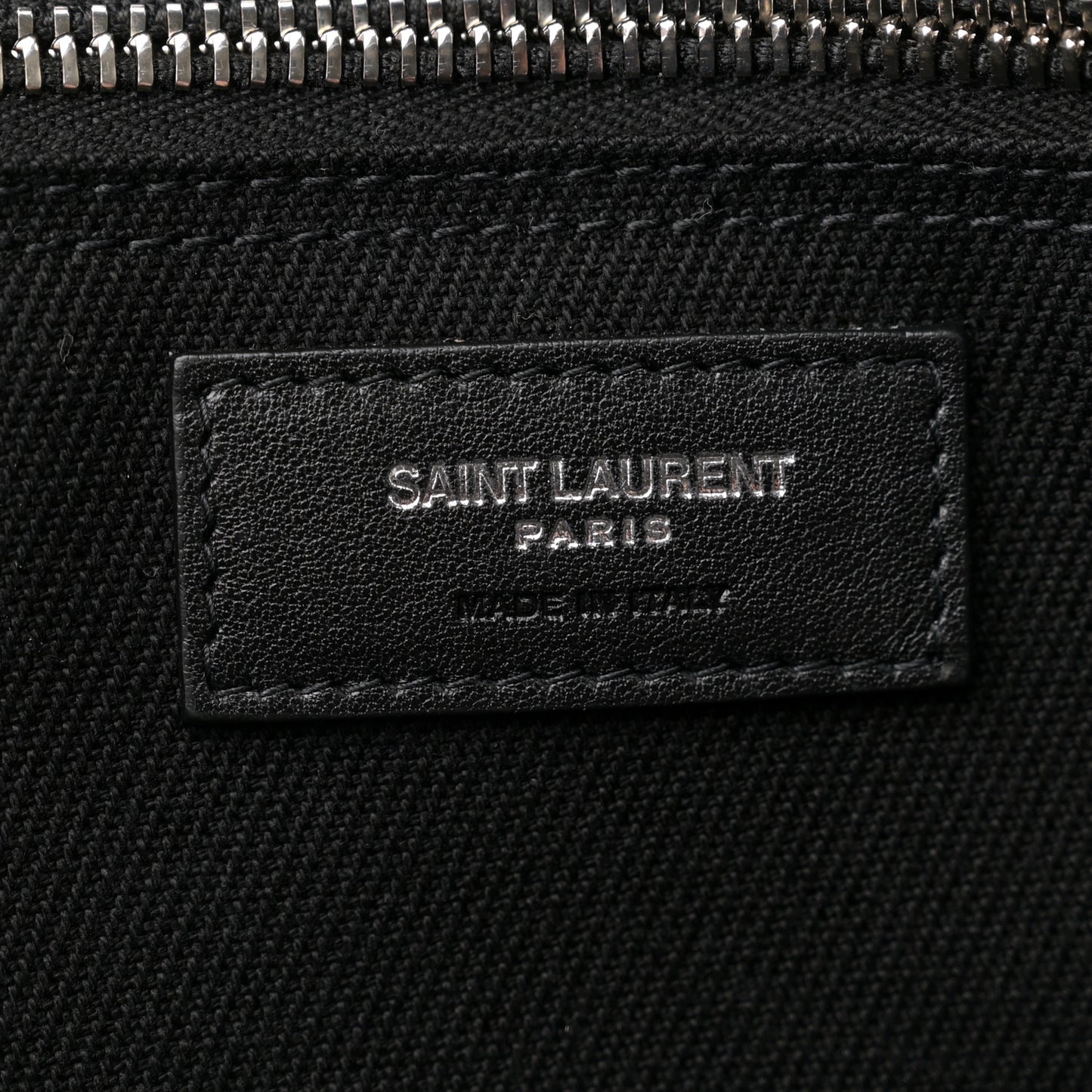 Linen Calfskin Rive Gauche Tote Black