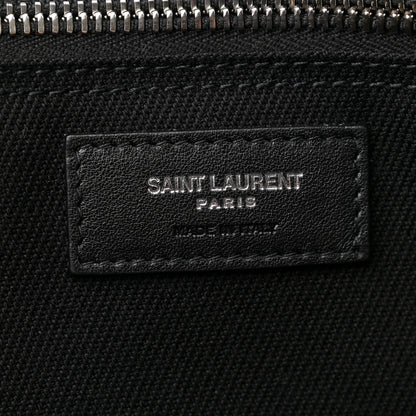 Saint Laurent Linen Calfskin Rive Gauche Tote Black 6 of 12
