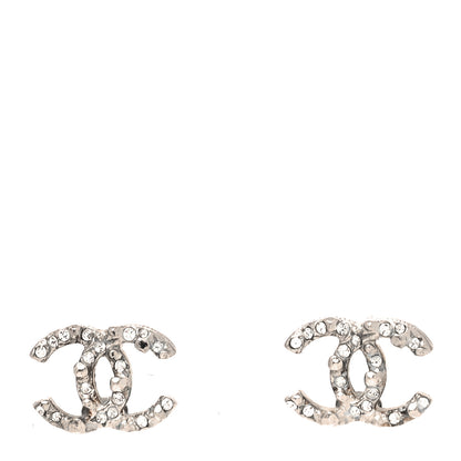 Chanel Crystal CC Earrings Silver 1 of 5