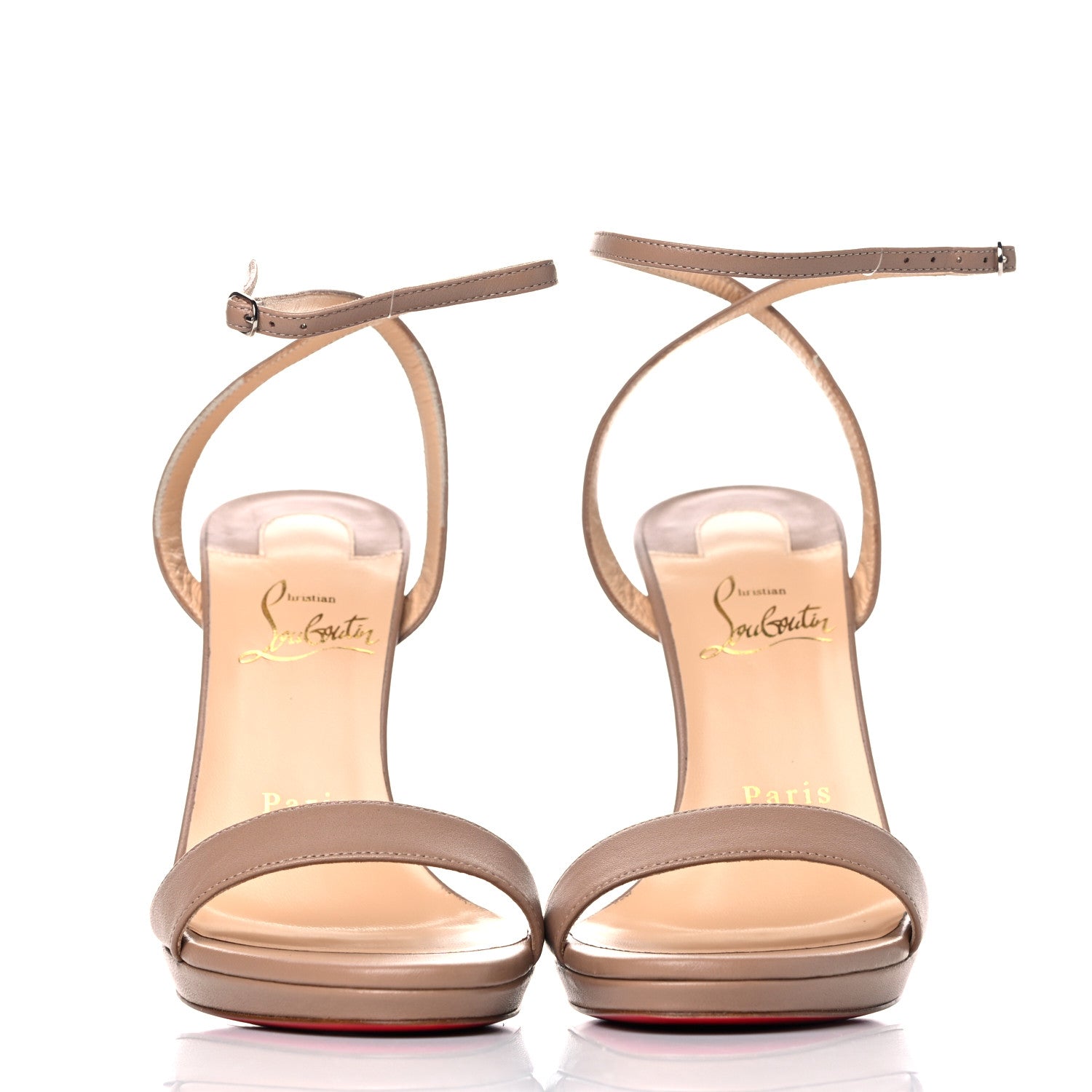 Christian Louboutin Nappa Loubi Queen 120 Pumps 37 Nude 2 of 13