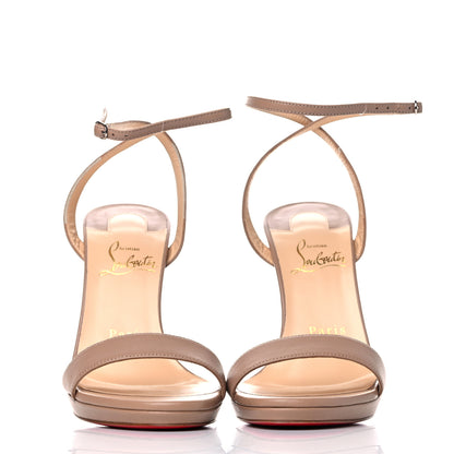 Christian Louboutin Nappa Loubi Queen 120 Pumps 37 Nude 2 of 13