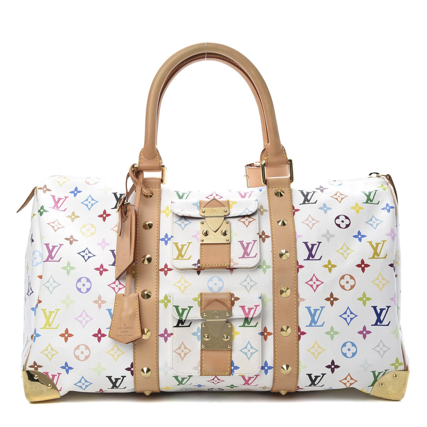 Monogram Multicolor Keepall 45 White