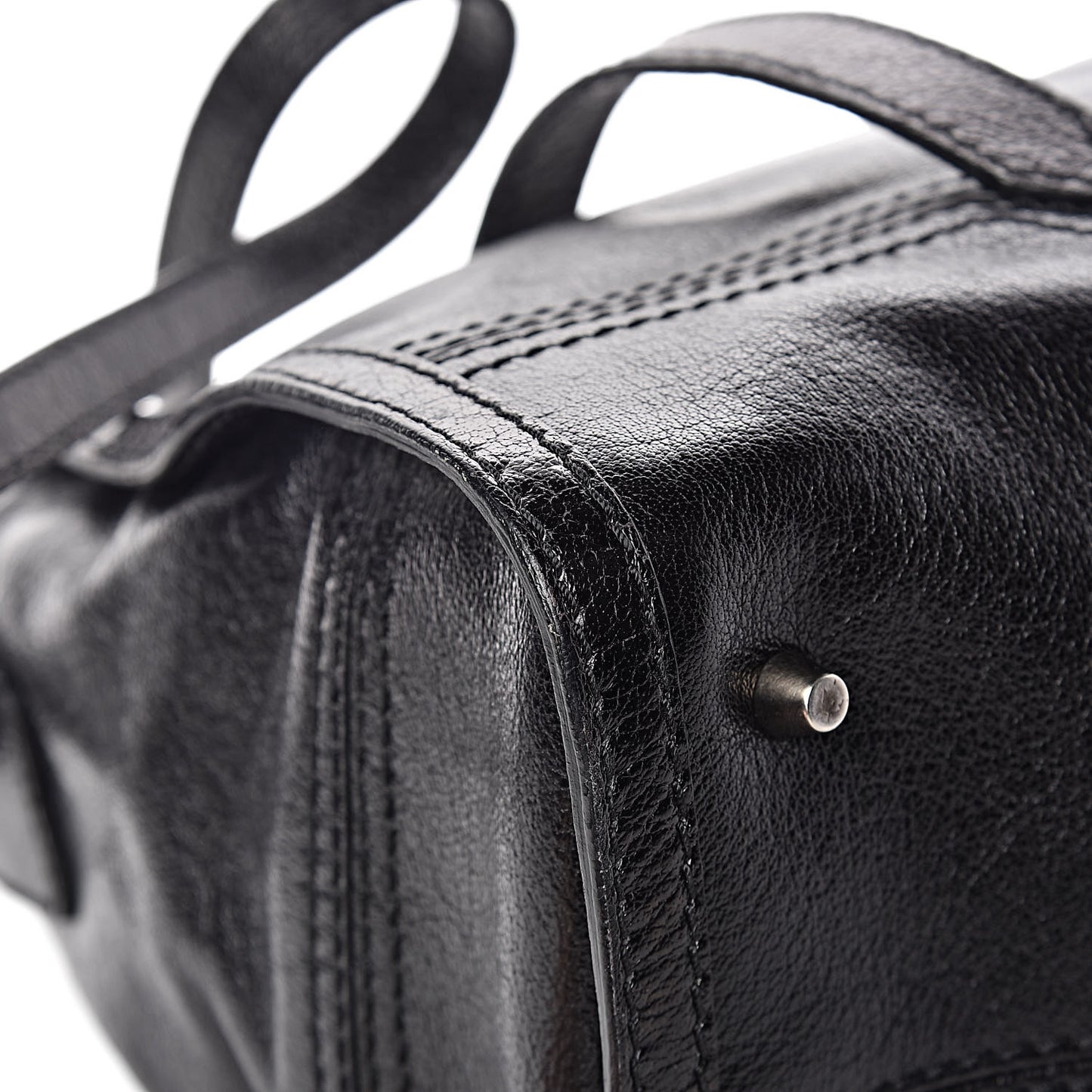 Calfskin Chain Satchel Black