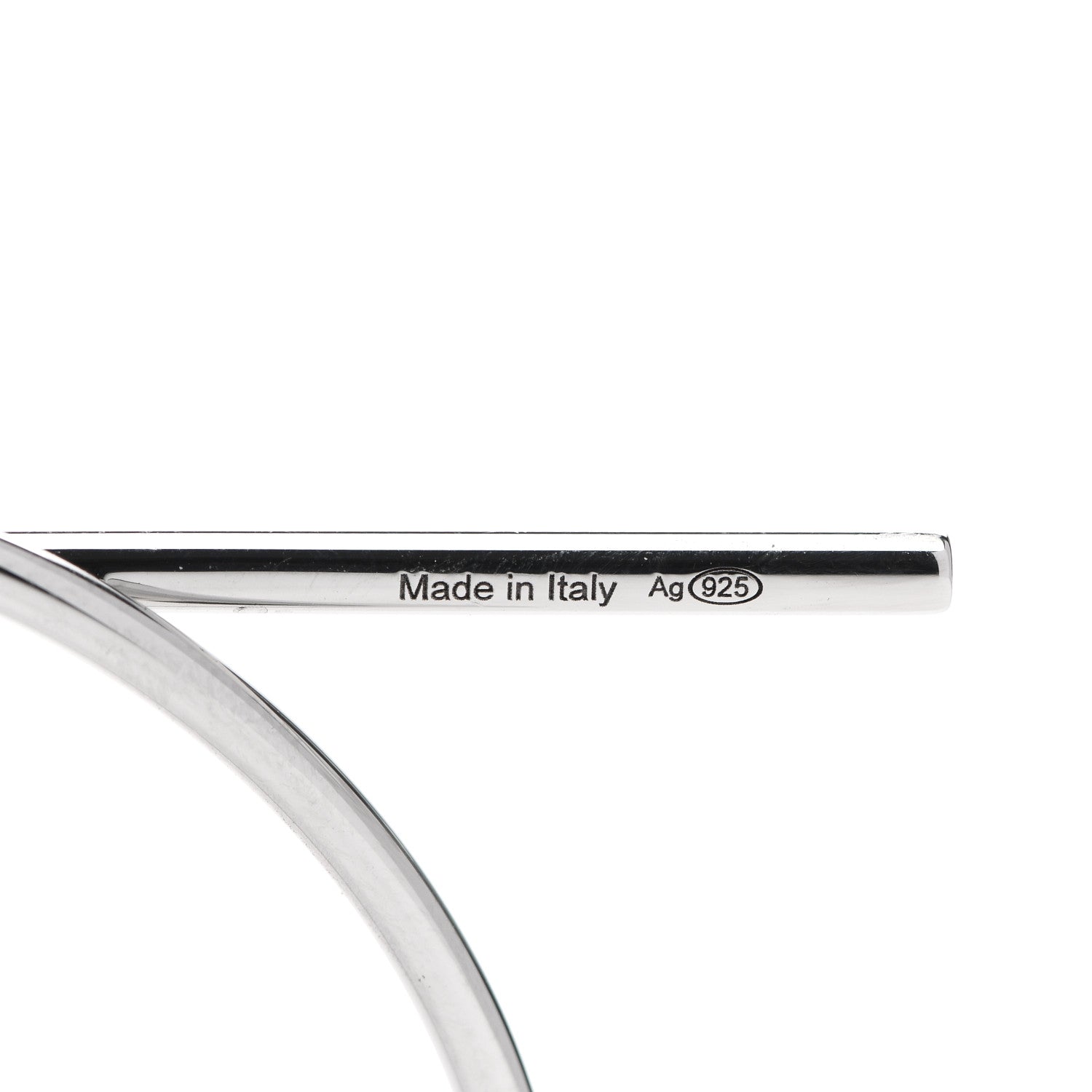 Hermes Sterling Silver MM Loop Earrings 4 of 7