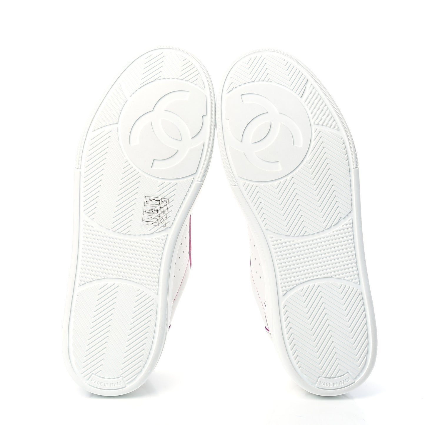 Calfskin Womens Logo Sneakers 38.5 Pink White
