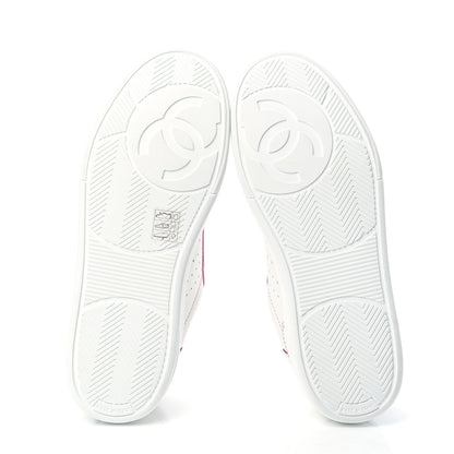 Chanel Calfskin Womens Logo Sneakers 38.5 Pink White 6 of 11