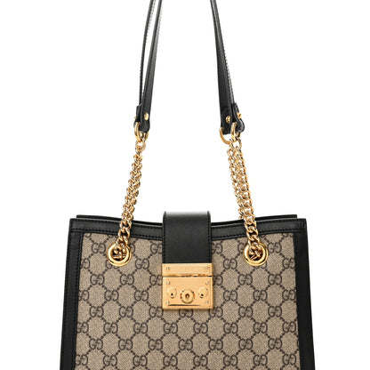 Gucci GG Supreme Monogram Small Padlock Tote Black 8 of 11