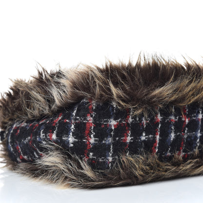 Chanel Tweed Arctic Fantasy Fur Flap Blue Red 5 of 9