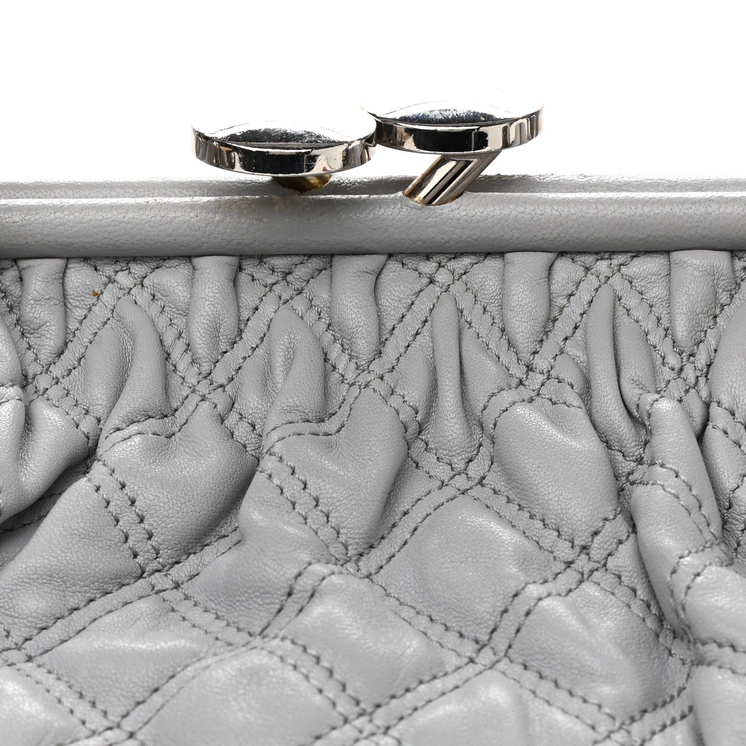 Marc Jacobs Calfskin Quilted Stam Grey 7 of 14