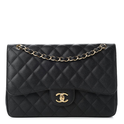 Chanel Caviar Quilted Jumbo Double Flap Black 1 of 9