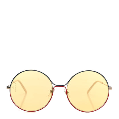 Gucci Metal Round Sunglasses GG0395S Gold Blue 2 of 8