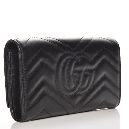 Gucci Calfskin Matelasse GG Marmont Continental Wallet Black 3 of 7