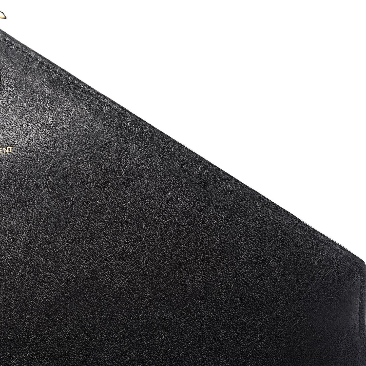 Sheepskin Matelasse Chevron Monogram Large College Satchel Black
