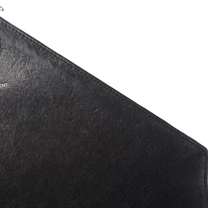Saint Laurent Sheepskin Matelasse Chevron Monogram Large College Satchel Black 11 of 15