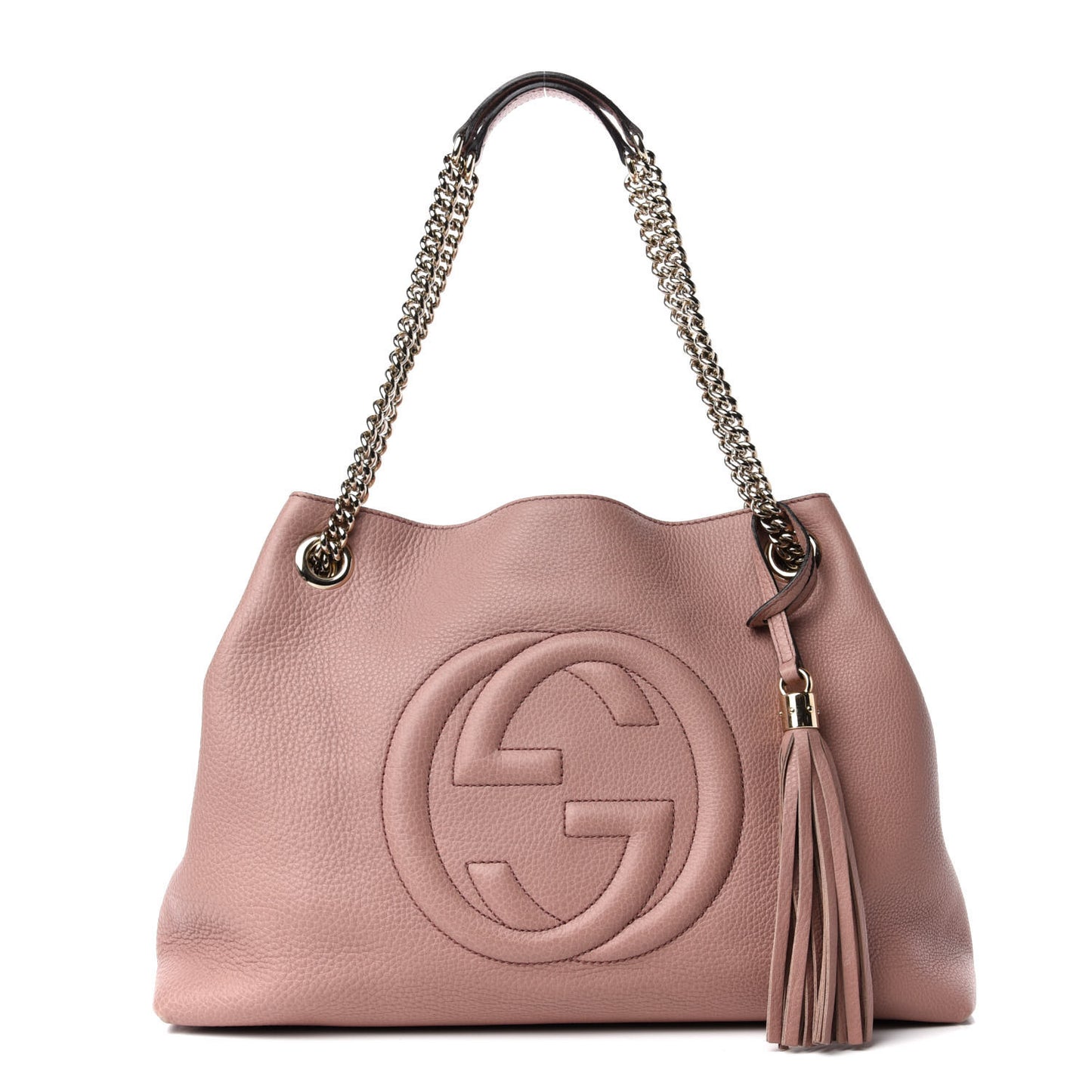 Pebbled Calfskin Medium Soho Chain Shoulder Bag Dark Cipria