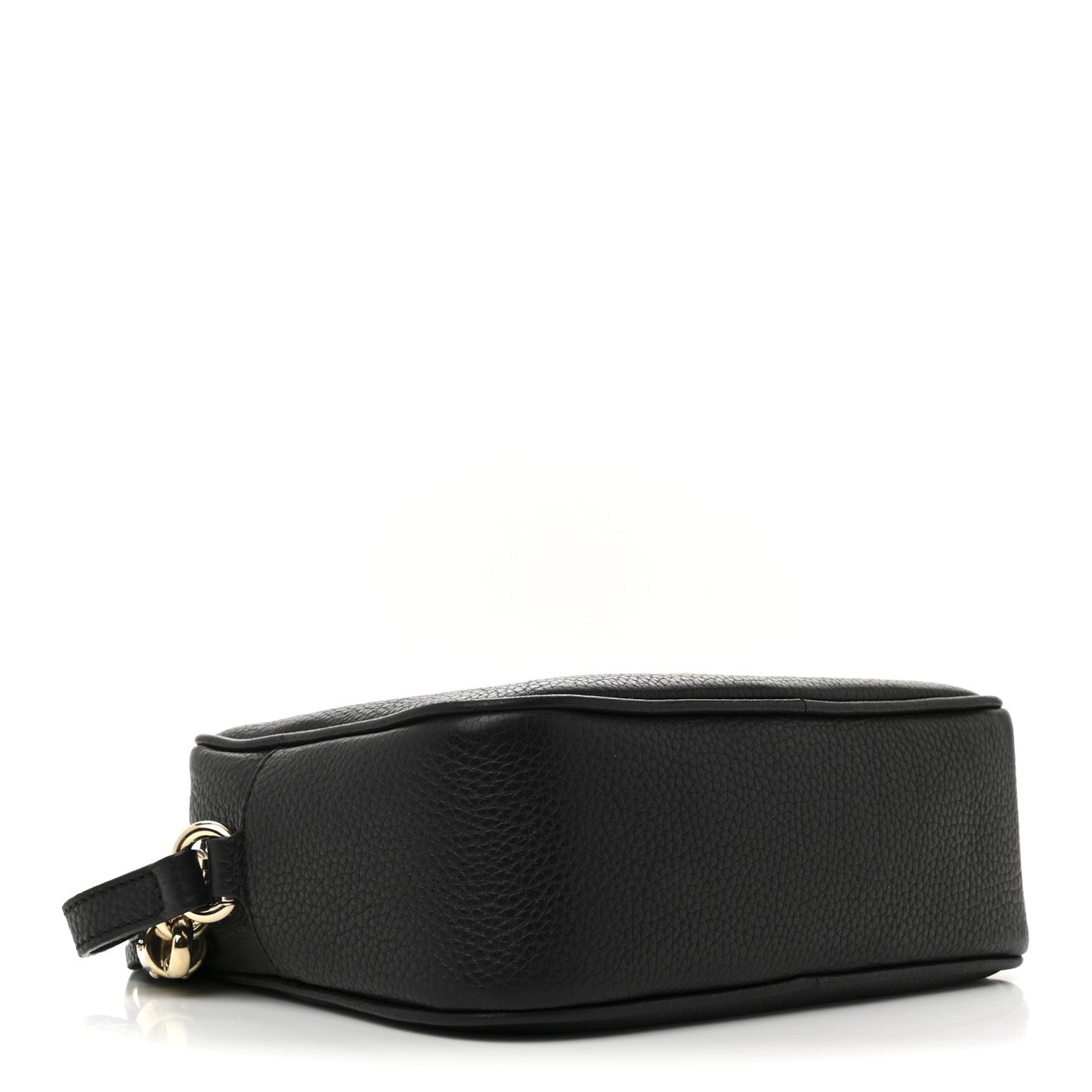 Pebbled Calfskin Small Soho Disco Bag Black