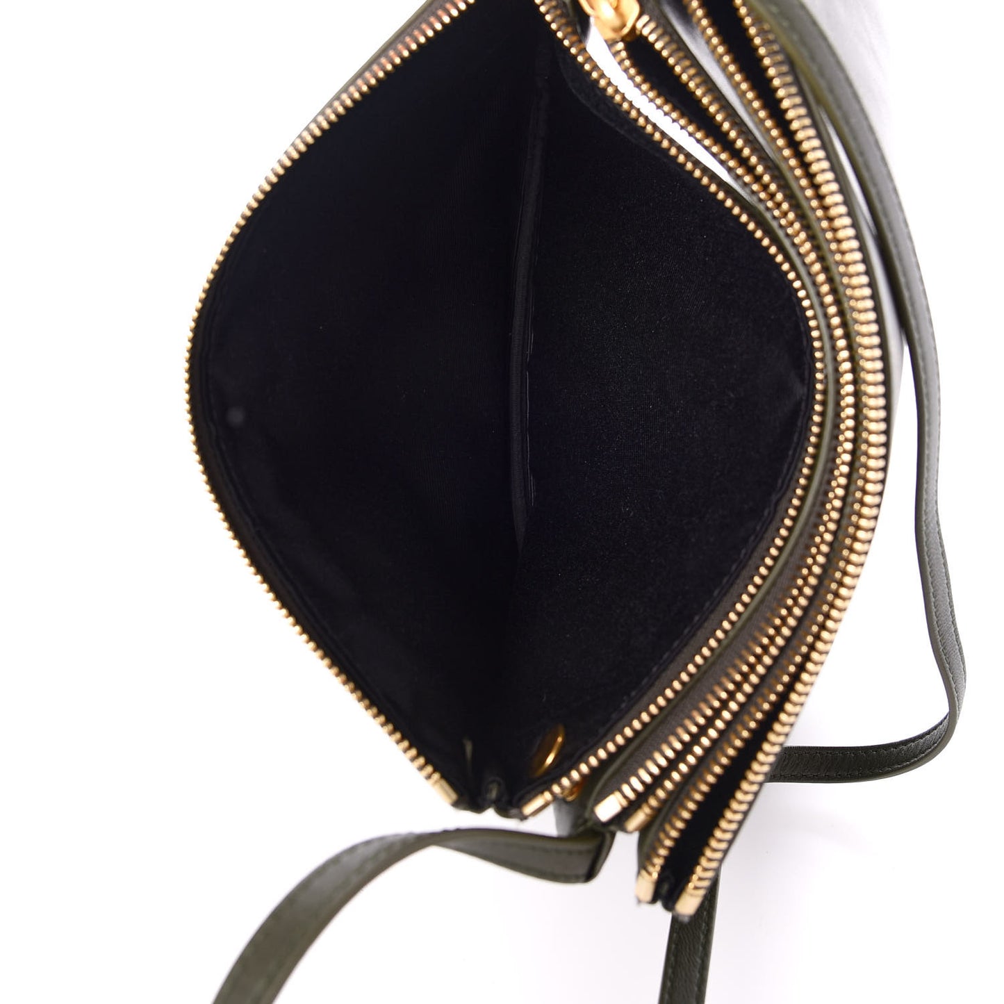 Lambskin Large Trio Crossbody Bag Army Green