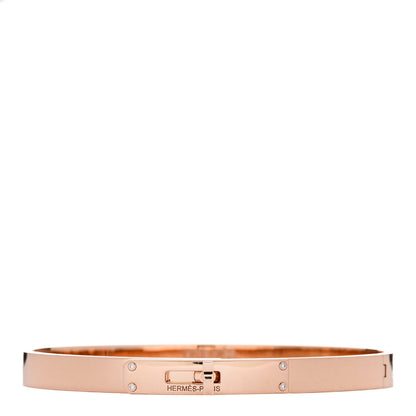 Hermes 18K Rose Gold Diamond PM Kelly Bracelet ST 1 of 4