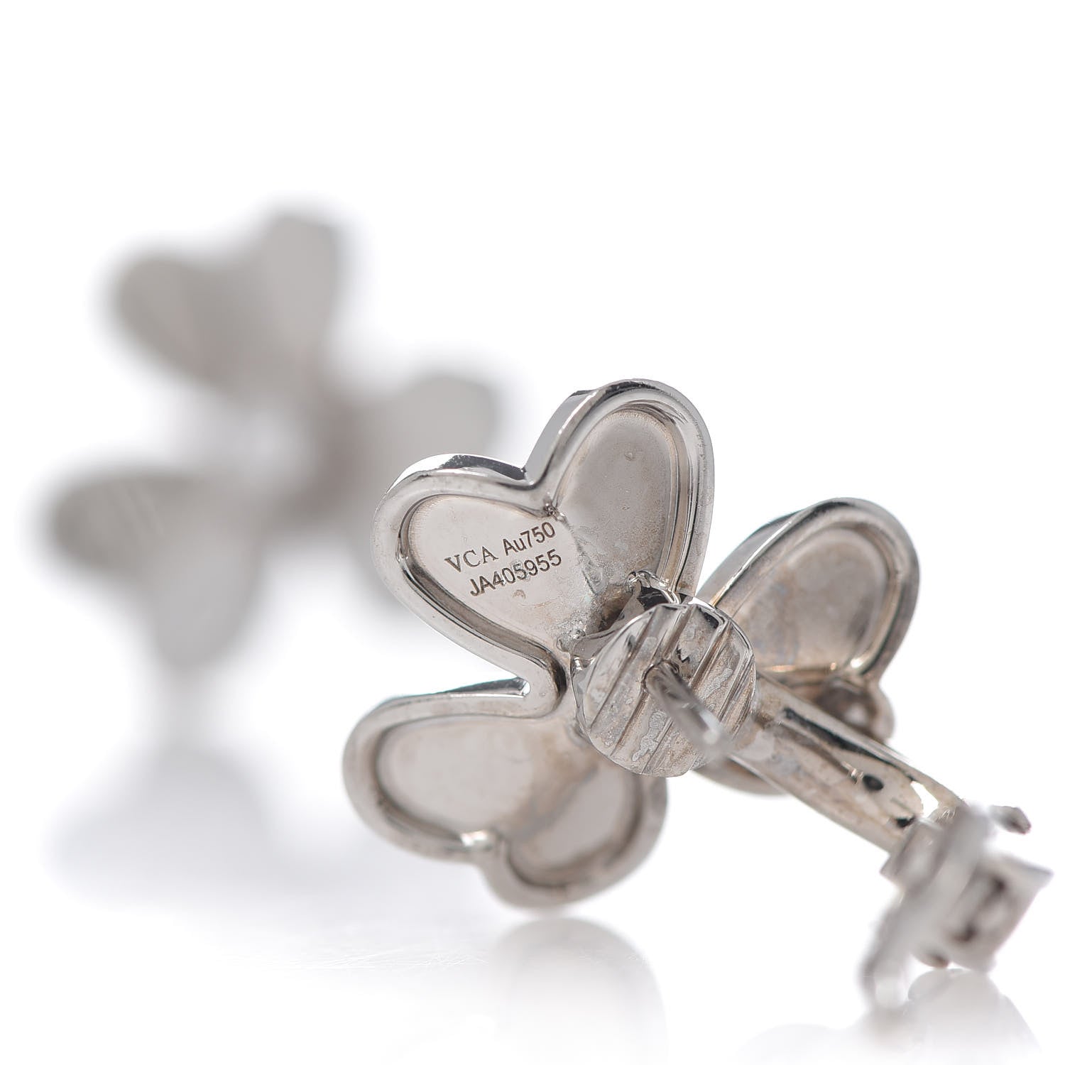 Van Cleef & Arpels 18K White Gold Diamond Small Frivole Earrings 4 of 5