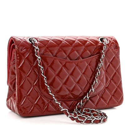Chanel Patent Calfskin Quilted Medium Double Flap Dark Red 3 of 13