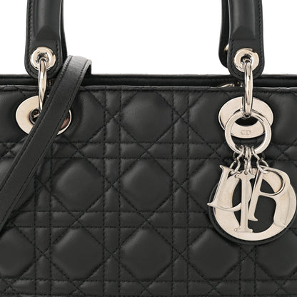 Christian Dior Lambskin Cannage Medium Lady Dior Black 8 of 12