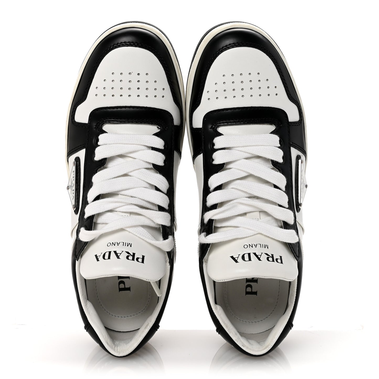 Vitello Sport Spazzolato Rois Triangle Logo Womens Downtown Low Top 30mm Sneakers 37.5 White Black