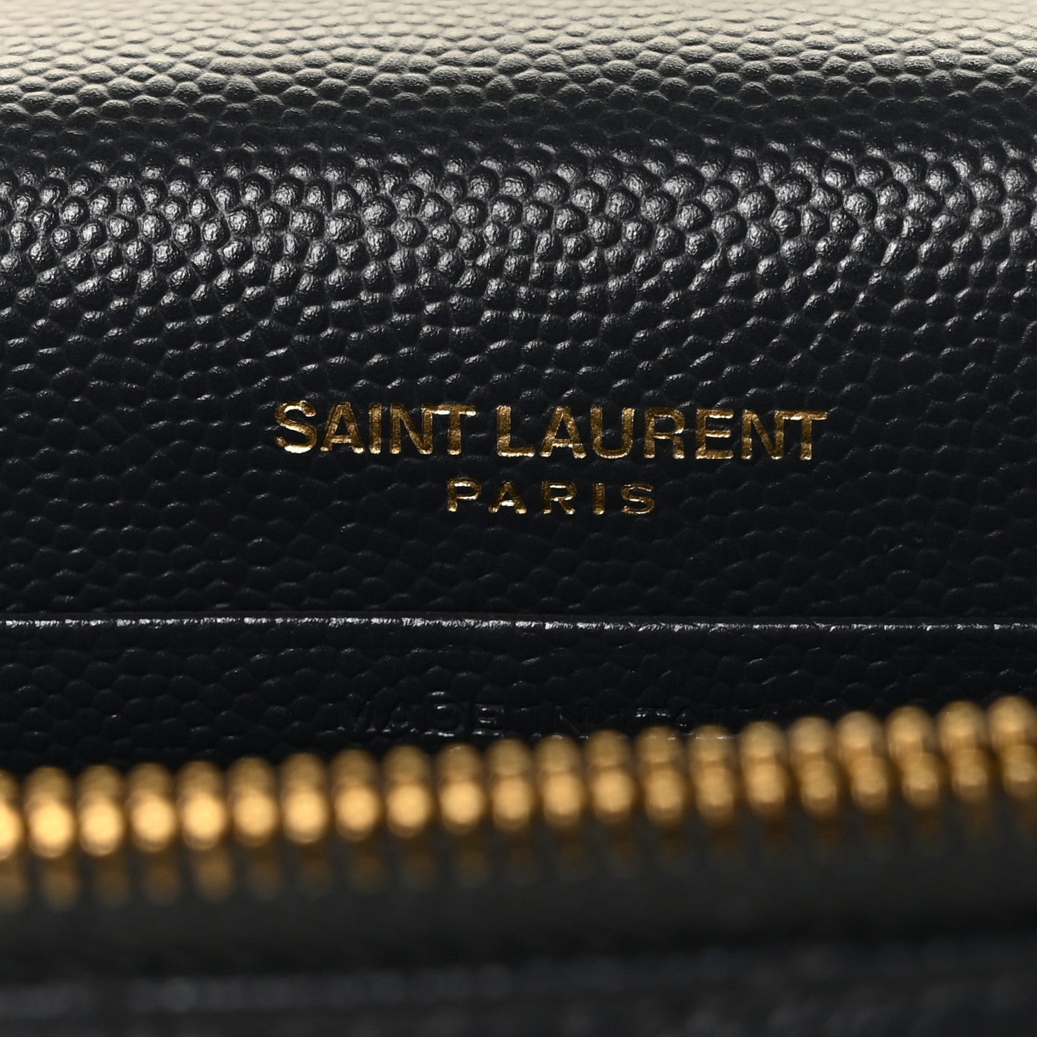 Saint Laurent Grain De Poudre Matelasse Chevron Monogram Envelope Chain Wallet Dark Smog 5 of 7