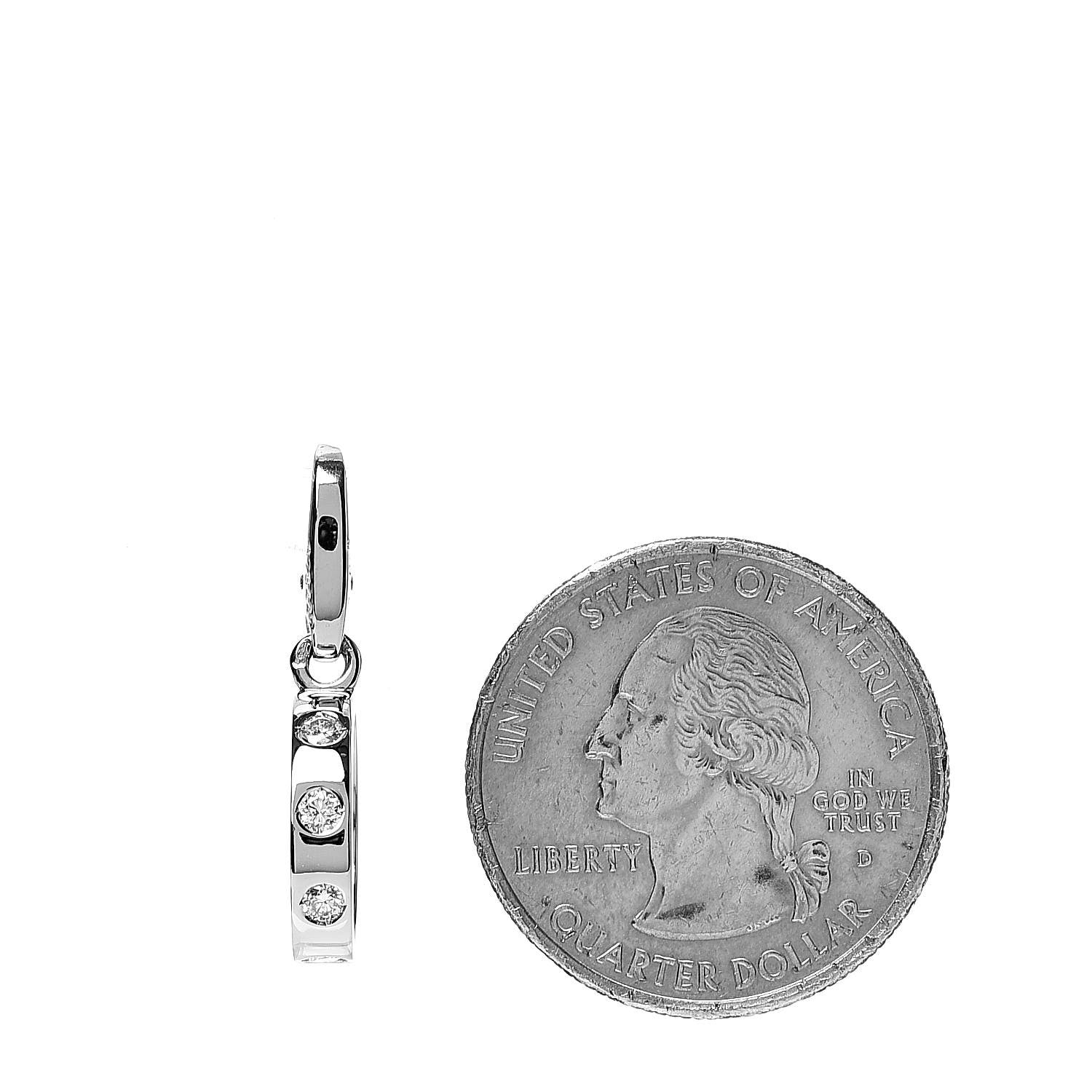 Cartier 18K White Gold Diamond LOVE Ring Charm 2 of 4