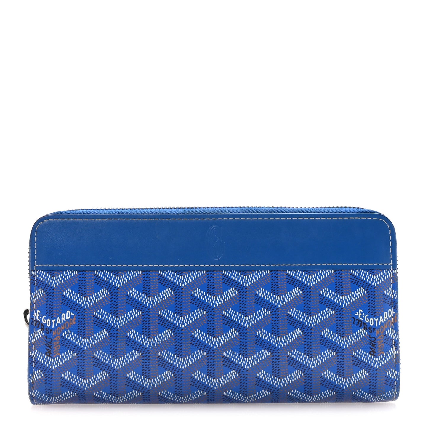 Goyardine Matignon Zip Around GM Wallet Sky Blue