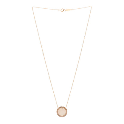 Tiffany 18K Rose Gold Mother of Pearl T Circle Pendant Necklace 3 of 5