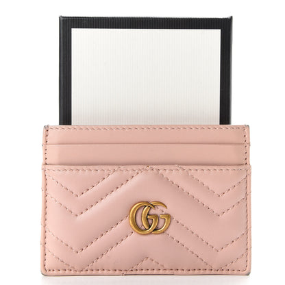 Gucci Calfskin Matelasse GG Marmont Card Holder Perfect Pink 7 of 7