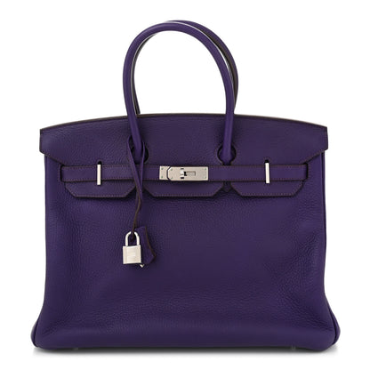 Hermes Taurillon Clemence Birkin 35 Iris 1 of 10