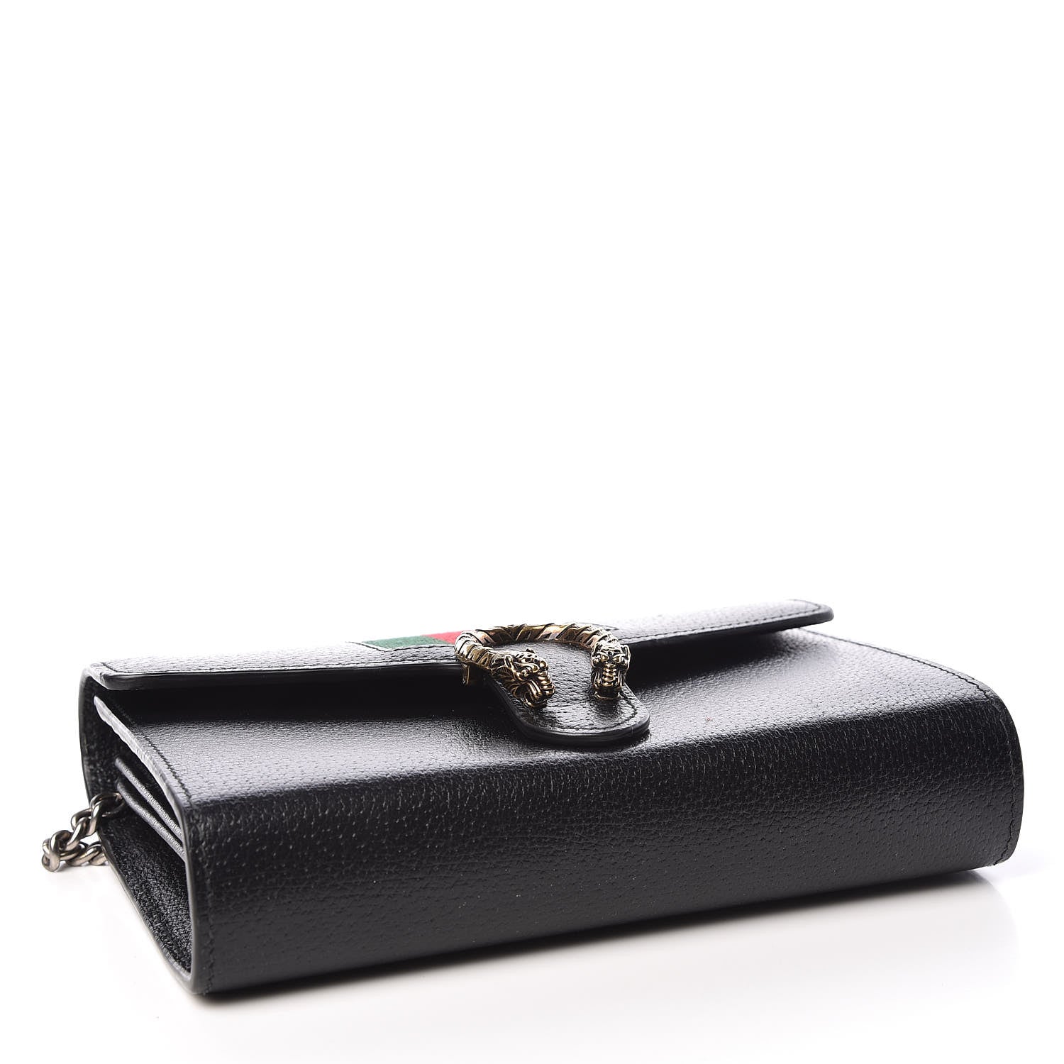 Gucci Calfskin Web Mini Dionysus Chain Wallet Black 4 of 10