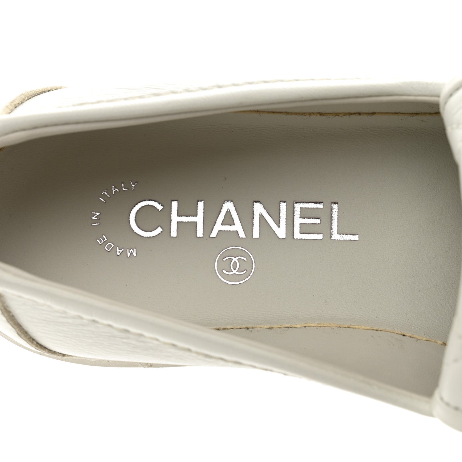 Chanel Shiny Lambskin Quilted CC Turnlock Loafers 38 White 7 of 9
