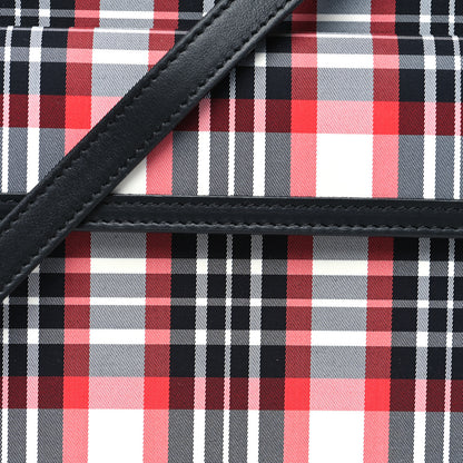 Burberry Calfskin Nylon Tartan Mini Pocket Bag Bright Red 8 of 11